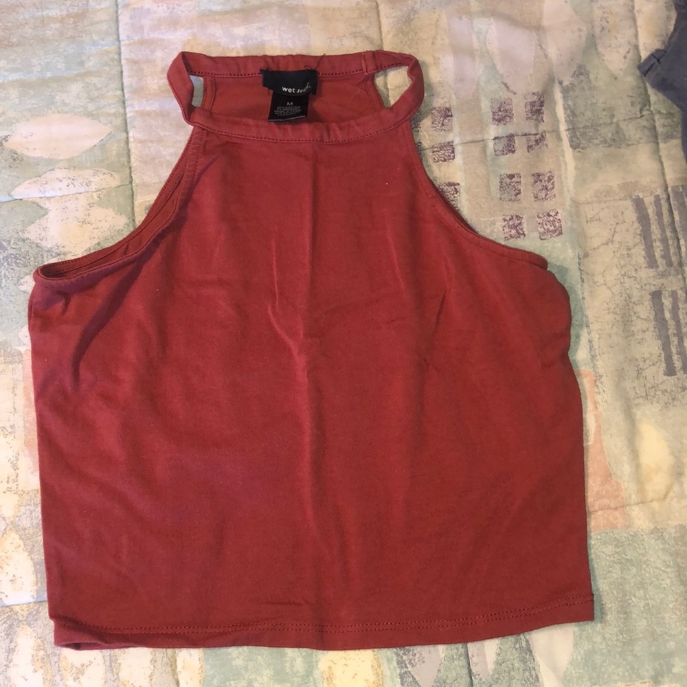 Red halter top